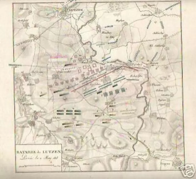 Battaglie Napoleoniche_Lutzen_Antica Rara Cartografia