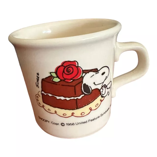 Vintage 1958 Peanuts Snoopy Coffee Mug Cocoa Cup Ceramic Taylor International