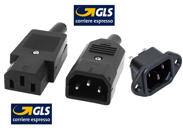 ELCART SPINA TRIPOLARE DA PANNELLO CON INTERRUTTORE - VDE IEC C14 - CONNETTORE MASCHIO - Foto 6