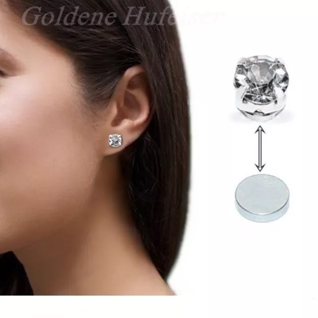 Boucles d'oreilles en cristal AIMNET 5 mm piercing bijoux magnétiques idée cadeau 2