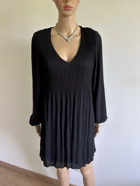 Robe Manches Longues LolaLiza Noire Et Rouge Taille 36 - Comme Neuve, état Parfait