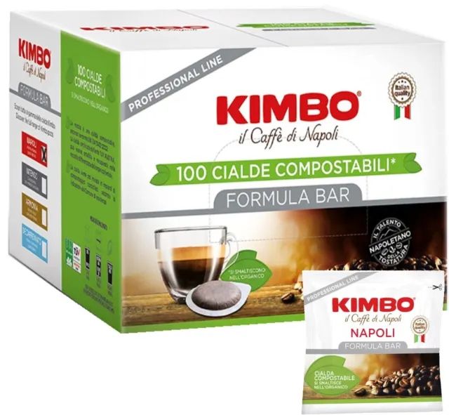 Cialde Caffè Kimbo Formula Bar Miscela Napoli Compostabili Filtro Carta 44 ESE