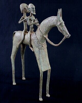 Art African tribal - Couple Cavaliers Bronze Dogon Size XXL - 33 CMS 2