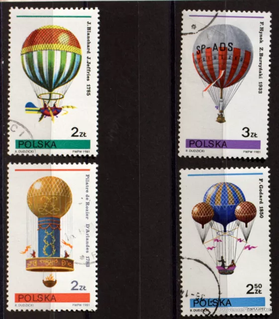 Pologne  Timbres Zeppelin Montgolfiere Dirigeable   66M07