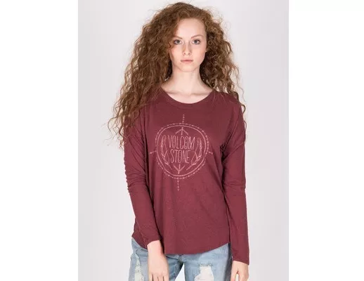 NEW VOLCOM HIT THE ROAD L/S TEE T SHIRT TOP Crimson SMALL MEDIUM code L89