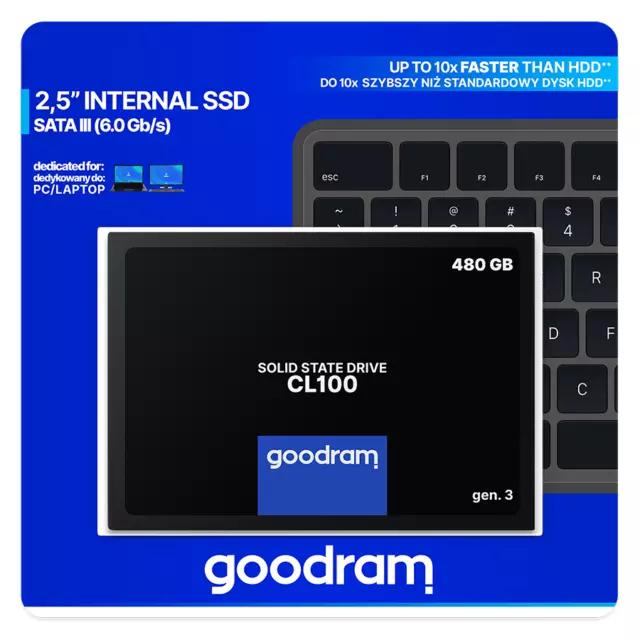 Disco Duro GoodRam SSDPR-CL100-480-G3 480GB 2,5" SSD SATA III 520 MB/s