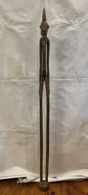 Original Tall Senufo Rythmn Pounder 57”/144 cm Early 20th Century Ivory Coast