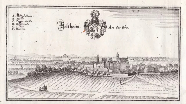 Veltheim Ohe Wolfenbüttel Niedersachsen Kupferstich Merian 1650