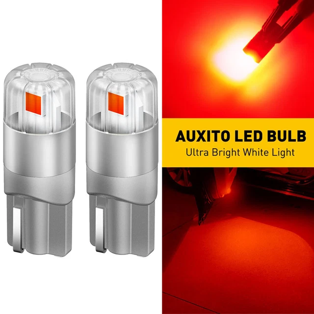 AUXITO 1/2Pair T10 Red LED Inner Tail Light Bulb Super Bright 2825 168 192 194 2