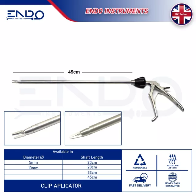 ENDO Nuevo Laparoscópico 5mm 45cm Titanio Broche Aplicador LT100 LT200 Ce 2