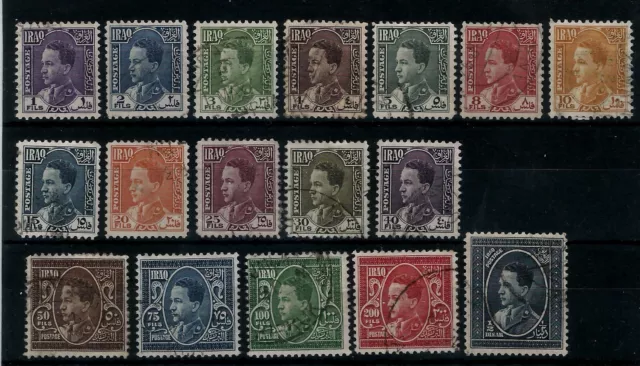 IRAQ (1934) King Ghazi  Definitive short Set SG 172- 188 VFU CV £26+