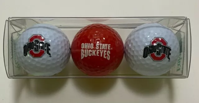 Ohio State Buckeyes Licensed 3-Pack Golf Balls, NEW, ORGINAL SLEEVE