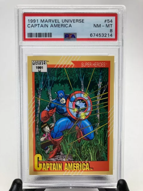 1991 Impel Marvel Universe Series 2 PSA 8 NM-MT Captain America #54