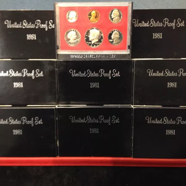 8 Set LOT of 1981-S U.S. Proof Sets ORIGINAL