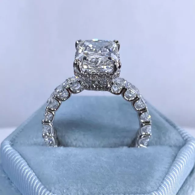 IGI 4.15CT Radiant Brilliant Cut Lab Grown Diamond 7.52 TCW Ring 14k White Gold