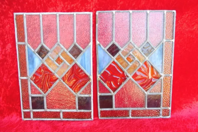 2 Tiffany-Glasscheiben , Fensterbilder , Tiffany -Glas ,  bleiverglast