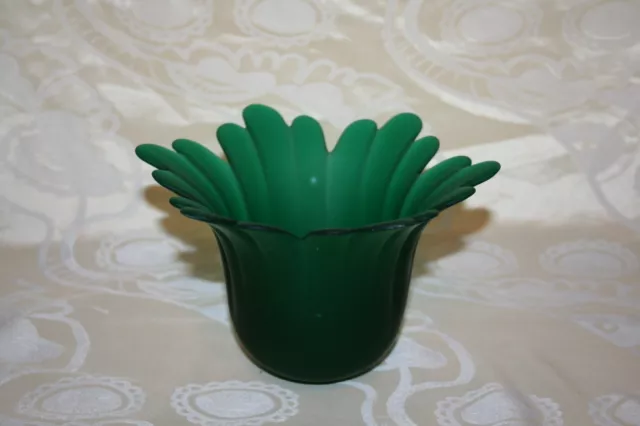 vase, pot, photophore ou cache pot en verre opaque vert
