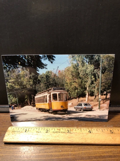 Vintage 1983 Lisbon Electric No 348 Portugal Trolley Train  RR Railroad Photo