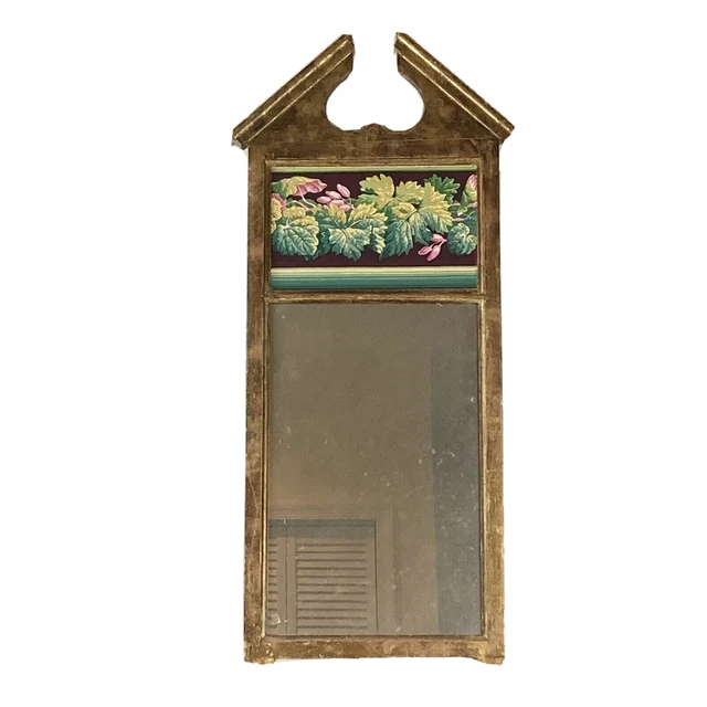 Vintage Gilt Italian Mirror Modern Colorful Design 14 x 36