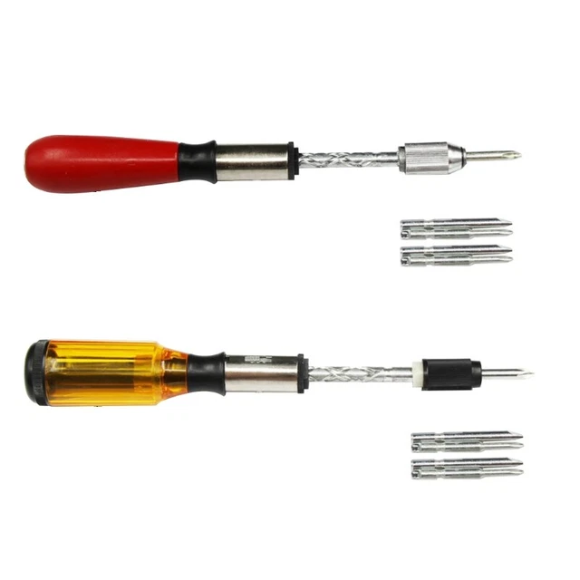 PUSHPULL RATCHET SCREWDRIVER SemiAutomatic Adjustment Spiral Ratchet