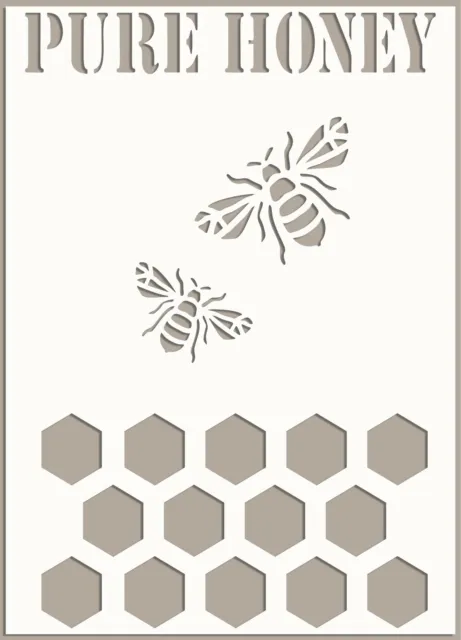 Honeycomb Stencil Bee Honey Mylar Sheet Painting Wall Art Kids Craft 190  Micron