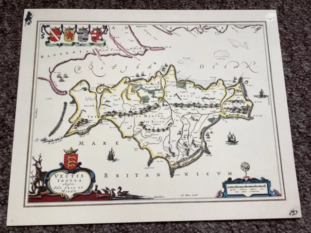 ISLE OF WIGHT 1648 - reproduction old map published for Blaeu’s Great ...