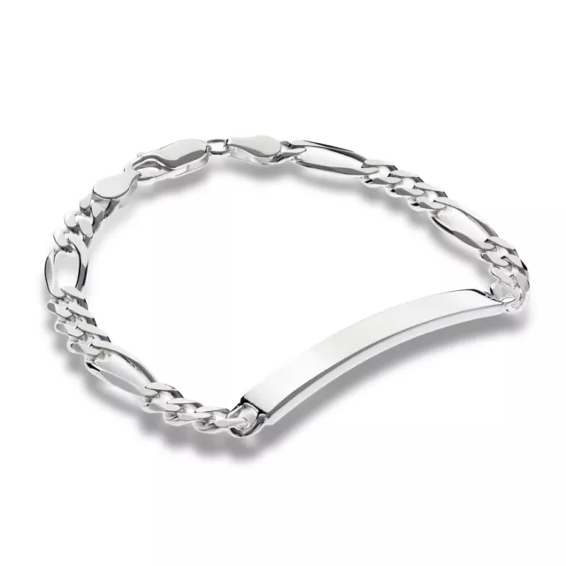 Sterling Silver Ladies Id Identity Figaro Curb Chain Link Bracelet Free Engrave