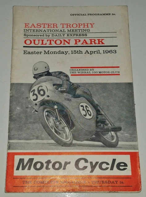 Oulton Park 15 aprile 1963 MOTO CICLO RACING Trofeo di Pasqua Programma Ufficiale