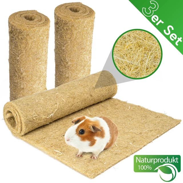 Nagerteppich aus 100% Hanf 100x50cm, 5mm dick, 3er Pack Hanfmatte Nagermatte