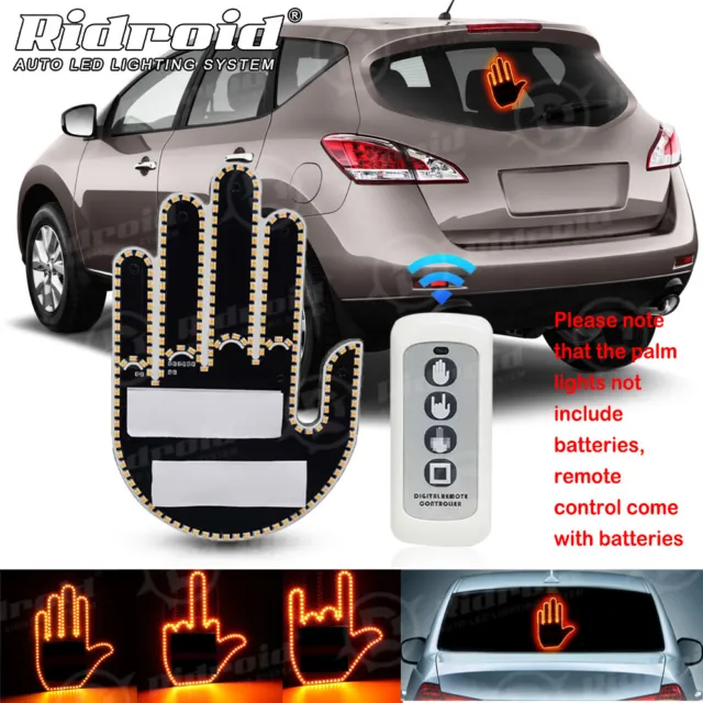 Car Middle Finger Gesture Light Funny Road Rage Signs Rear Window
