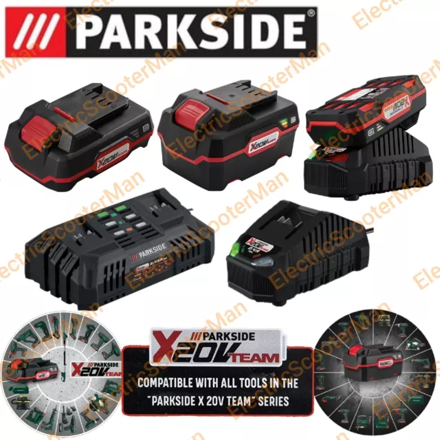 Parkside 20V 2Ah 4Ah Battery And Charger Fit All X20V Team Series Cordless Tool