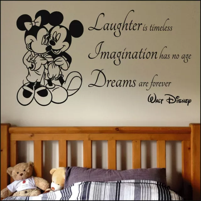 Walt Disney Quote Laughter Imagination Dreams Matt Vinyl Wall Sticker A3 - 150cm