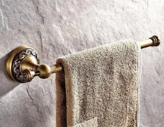 Wall Mounted Carved Antique Brass Towel Ring Towel Rack Holder Towel Bar Kba481
