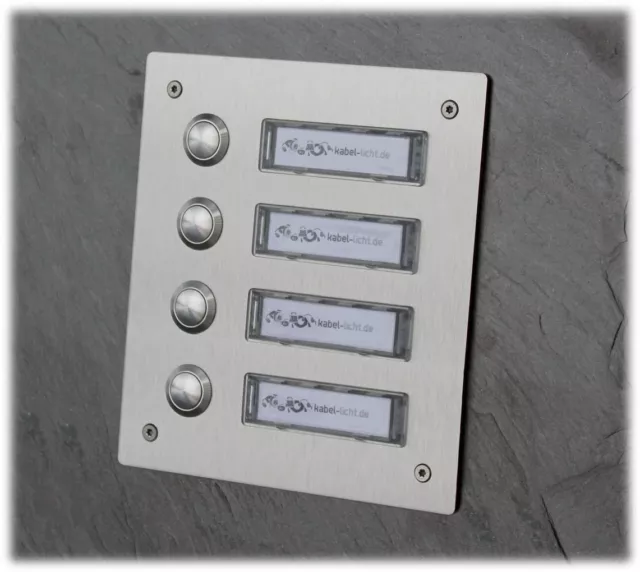 Edelstahl, Türstation, Klingelplatte, Türklingel, 4 Fach, Edelstahl Klingel