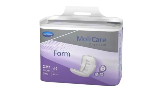 MoliCare Premium Form Super Plus Pads 12" x 27" Moisture-Proof Backsheet 30/Bag