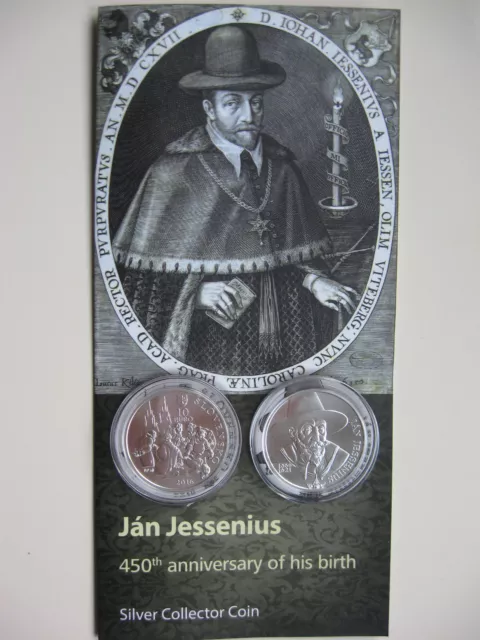 Slowakei 2016 10 Euro Silber Münze Coin St Bu - Jan Jessenius -