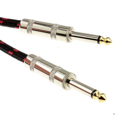kenable 6.35mm Mono Tressé Instrument Câble Rouge & Noir Guitare Audio Câble 3M 