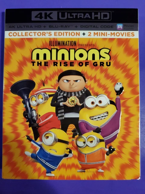 MINIONS THE RISE Of Gru 4K + Blu-Ray With Slipcover No Digital, Lot D4