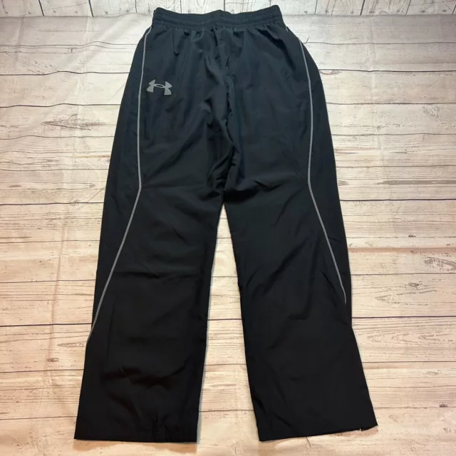 Under Armour Track Pants Black Storm 1 Ankle Zip Drawstring Men's Size Medium