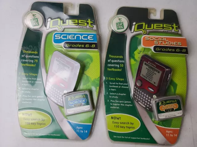 Leap Frog iQuest Cartridge Science Social Studies Grades 6-8 Handheld Ages 11-14