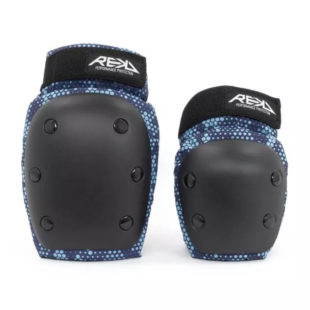 REKD Youth Heavy Duty Double Pad Set Black/Blue