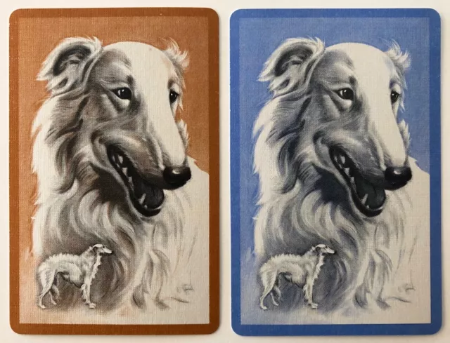 Pair of Vintage Swap/Playing Cards - BEAUTIFUL DOGS  - Mint Cond