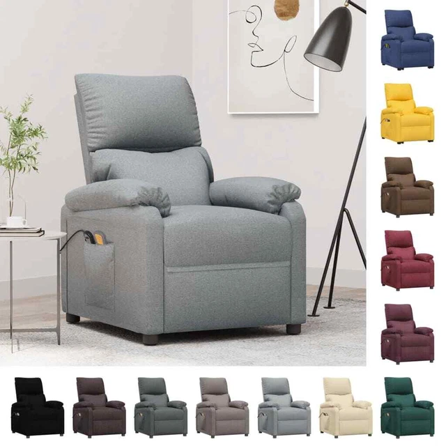 Massagesessel mit Aufstehhilfe Fernsehsessel Relaxsessel Sessel Stoff vidaXL