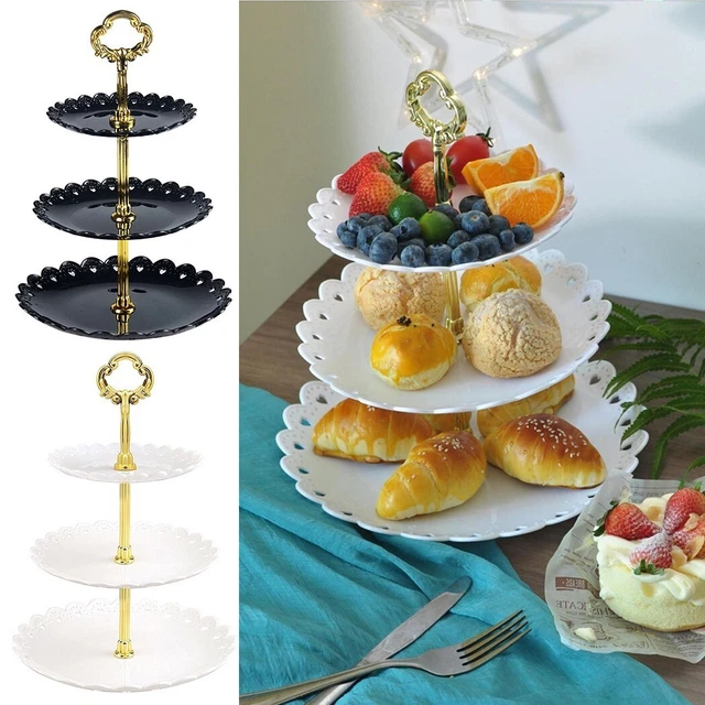 Supporto per torte in plastica ABS funzionale con 3 strati per ricevimenti di no