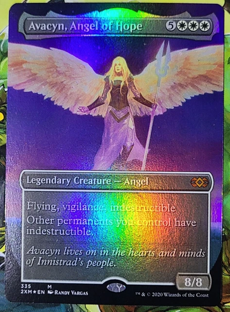 MTG Avacyn, Angel of Hope NM - BORDERLESS FOIL Double Masters Mythic 335 English
