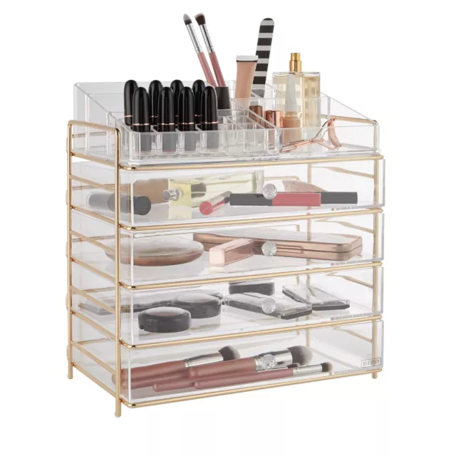 Cosmetic Organiser Acrylic Make Up Beauty Drawer Jewellery Holder Clear Beautify