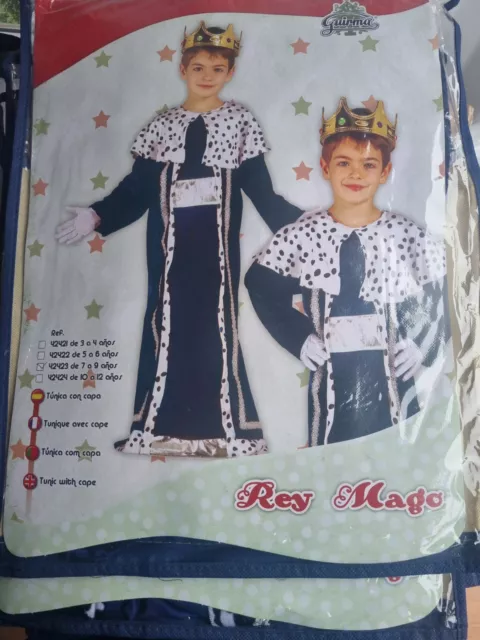 Niños Fantasía Rey Disfraz Príncipe Jubileo Encantador Elegante Vestido Conjunto 7-9 años 2