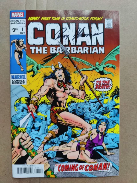 SIGNED ROY THOMAS No COA Conan The Barbarian 1 Facsimile 2020 Marvel Reprint