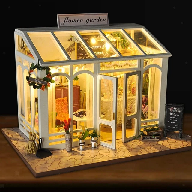 Ausla DIY Puppenhaus Mit Möbeln & LED-Licht - Miniaturhaus Bausatz | Kreativset Für Erwachsene Und Jugendliche