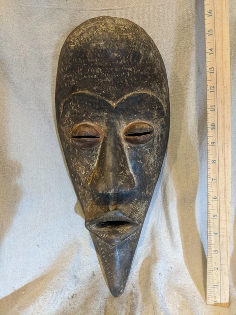 Large Dan Mask with Bold Facial Features — Authentic Carved African Wood Art